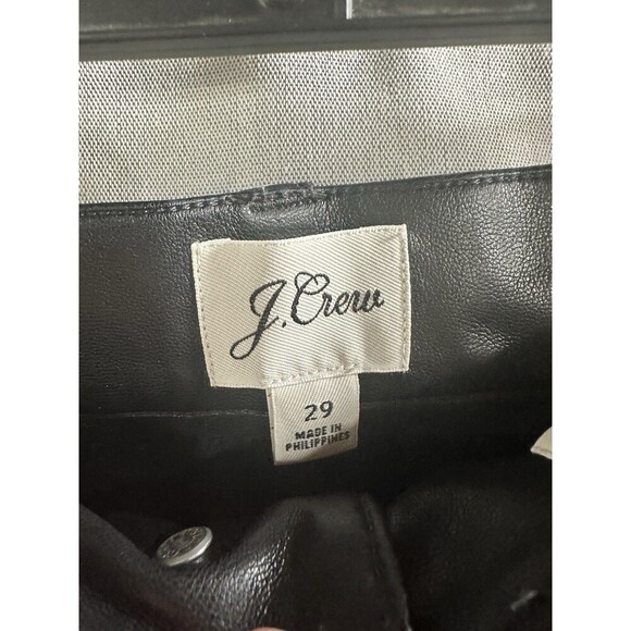 J.‎ Crew Faux Leather Straight Leg Pants Size 29 Sleek Black Pleather High Rise - Picture 6 of 9